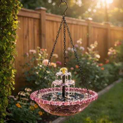 🔥🔥New Year 70% Off--Solar Cascade Hanging Bird Bath Fountain