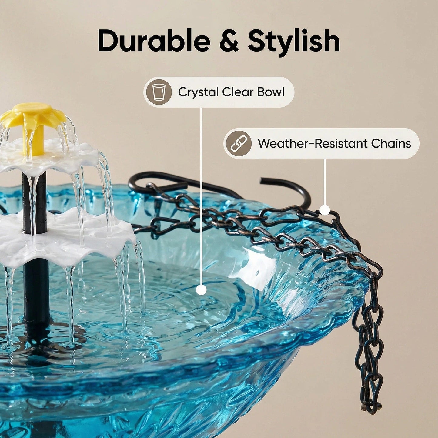 🔥🔥New Year 70% Off--Solar Cascade Hanging Bird Bath Fountain