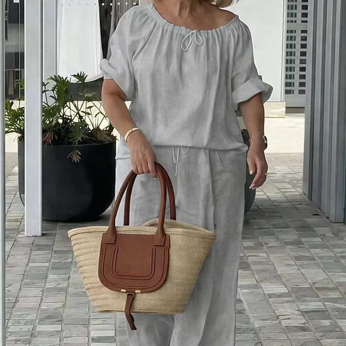 ⏳Time-Limited Special⏰Women's Drawstring Top & Pants 2-Piece Set – Relaxed Fit, Comfortable & Perfect for Lounging or Everyday Style 🌸
