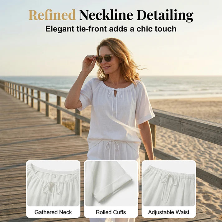 ⏳Time-Limited Special⏰Women's Drawstring Top & Pants 2-Piece Set – Relaxed Fit, Comfortable & Perfect for Lounging or Everyday Style 🌸