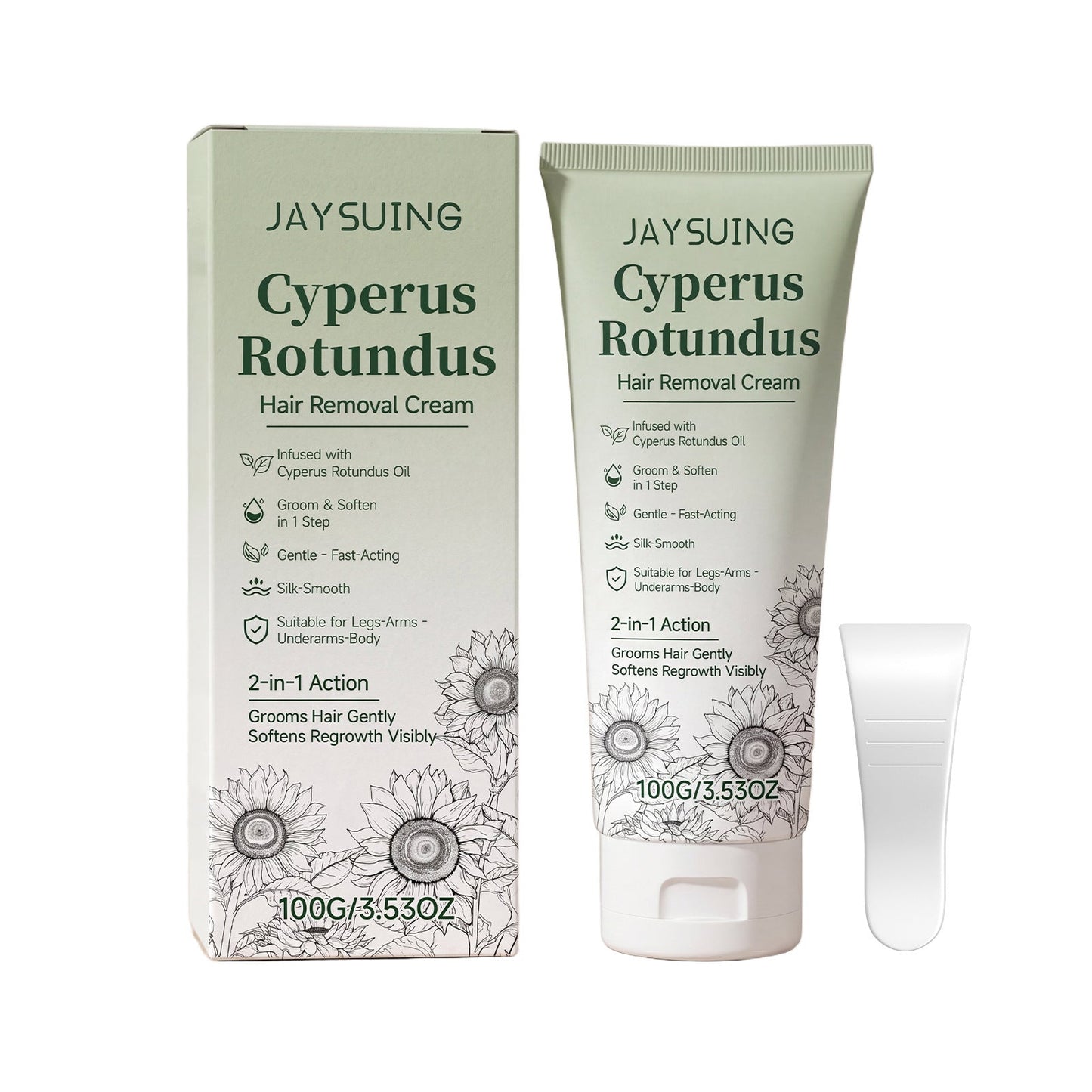 Natural Gentle Hair Removal Cream | For Women & Men, Sensitive Skin（ New and old packaging shipped at random.）