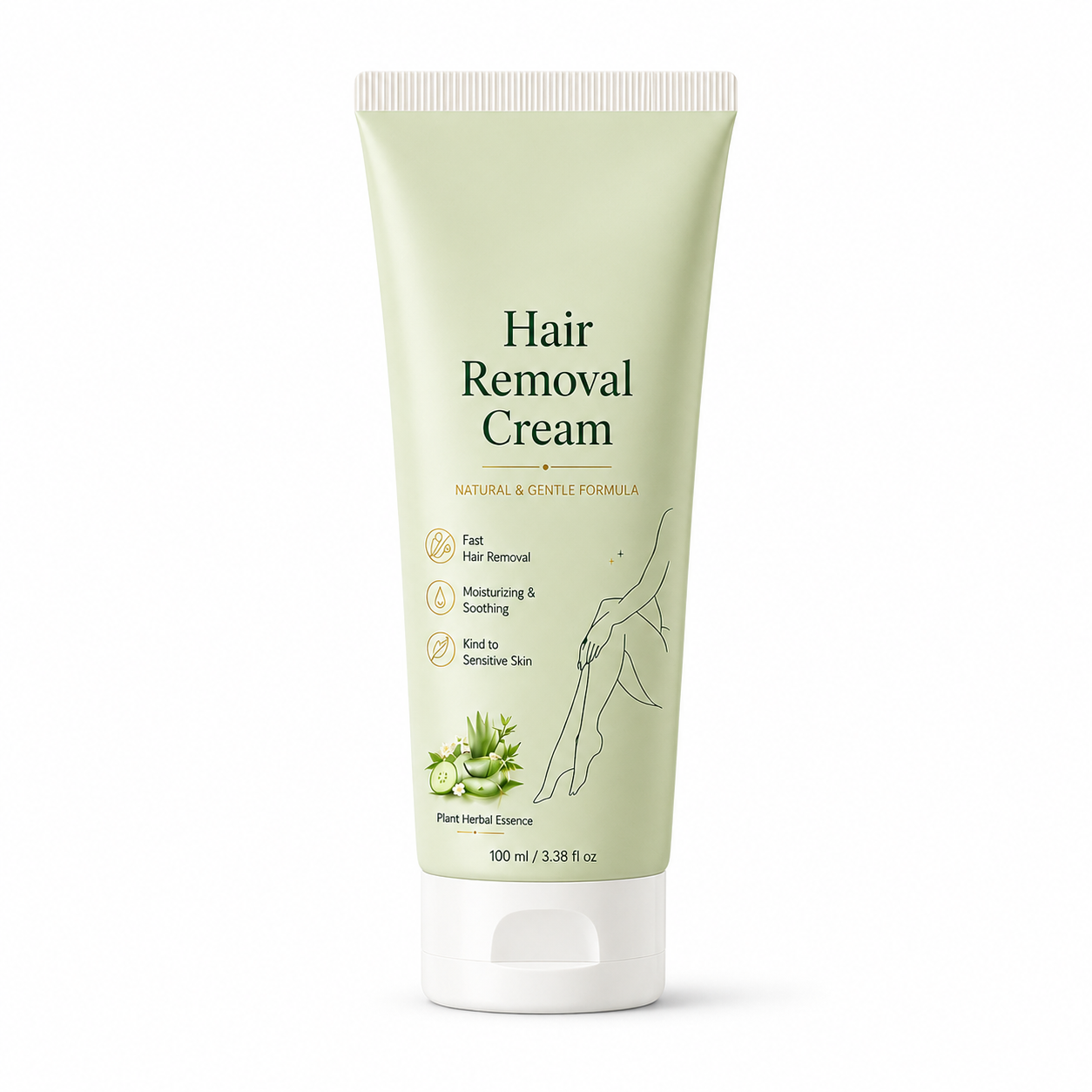 Natural Gentle Hair Removal Cream | For Women & Men, Sensitive Skin（ New and old packaging shipped at random.）
