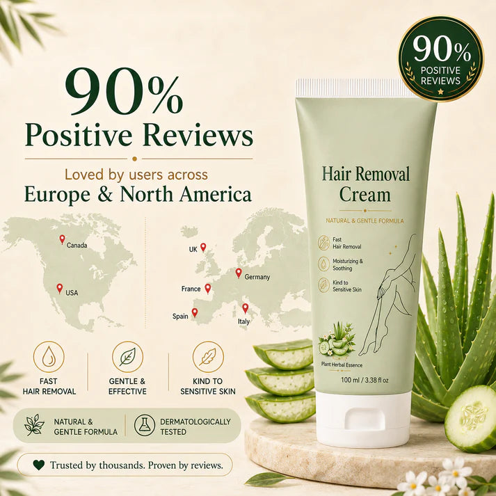 Natural Gentle Hair Removal Cream | For Women & Men, Sensitive Skin（ New and old packaging shipped at random.）