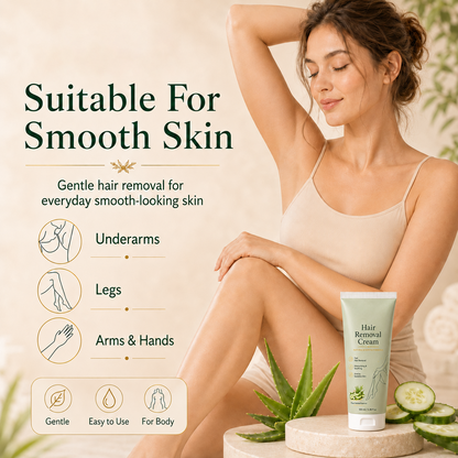 Natural Gentle Hair Removal Cream | For Women & Men, Sensitive Skin（ New and old packaging shipped at random.）