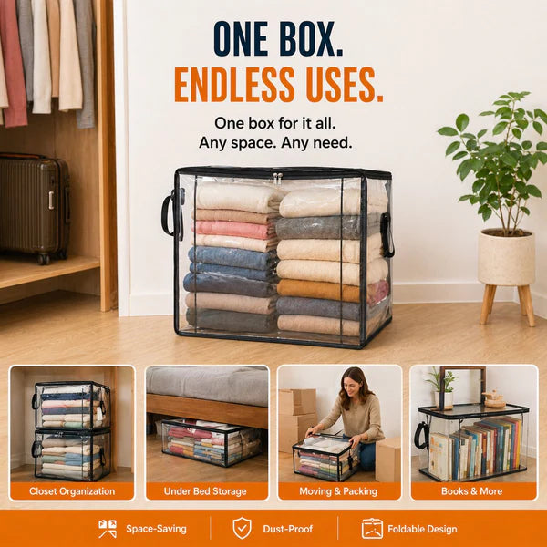 🔥Limited TimePromotion 49% OFF 📦Large Heavy-Duty Thick Plastic Clear Storage Bag for Clothes, Moving & Storage