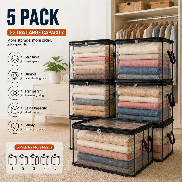 🔥Limited TimePromotion 49% OFF 📦Large Heavy-Duty Thick Plastic Clear Storage Bag for Clothes, Moving & Storage