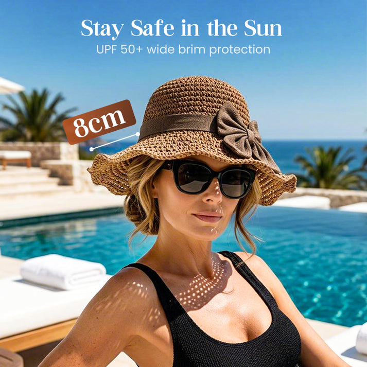 🔥 Hot Sale 49% OFF🔥Elegant Woven Straw Sun Hat with Bow