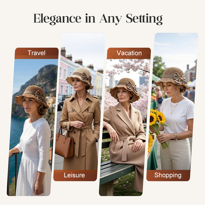 🔥 Hot Sale 49% OFF🔥Elegant Woven Straw Sun Hat with Bow