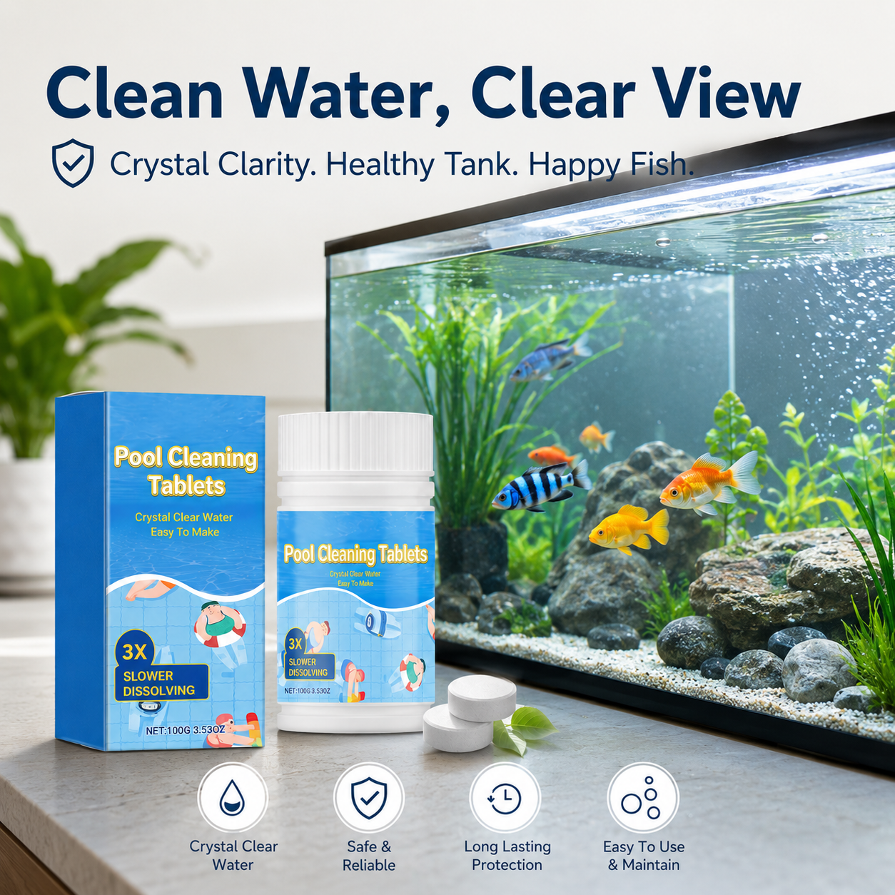 💦Crystal Clear Pool Cleaner🔥 Long-Lasting Cleaning Tablets